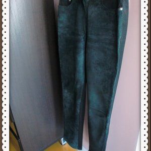 VOTRE NOM Black Suede High Waist Stretch JEANS T38 (US 6) FRANCE WAIST 28 New